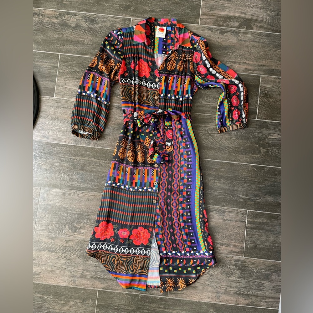 FARM for Anthropologie @farmrio XS Patchwork Dress